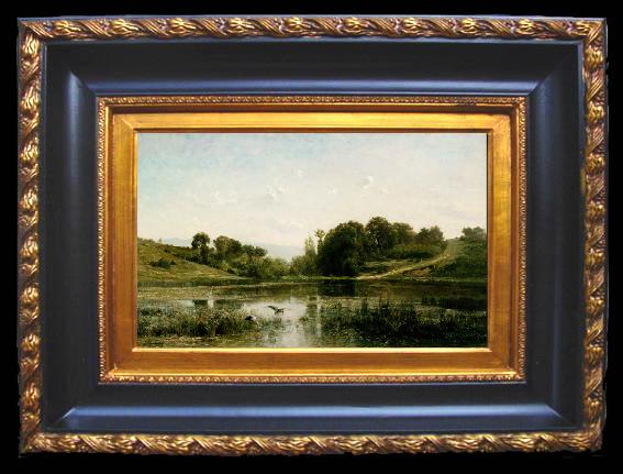 framed  Charles-Francois Daubigny Landscape at Gylieu (mk09), Ta059